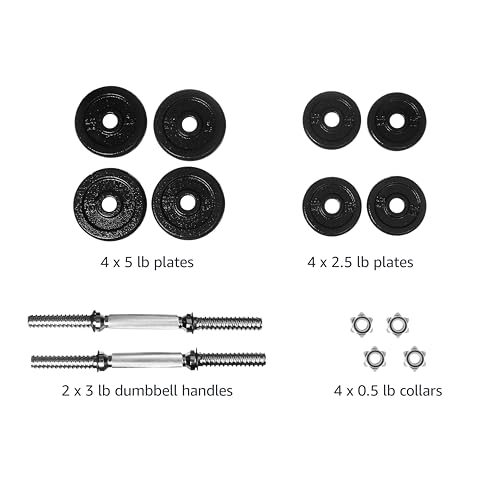 38 lb Adjustable Dumbbell Weight Set with Storage Case