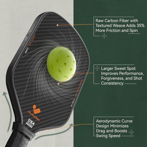 16mm Carbon Fiber Pickleball Paddle for Spin & Control