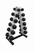 Black Octagonal Rubber Dumbbell Set with Storage Rack