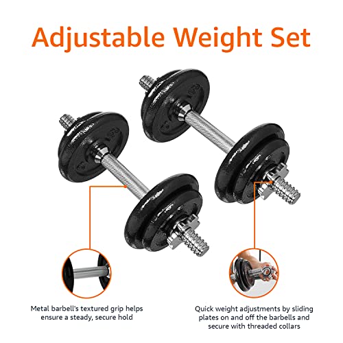 38 lb Adjustable Dumbbell Weight Set with Storage Case