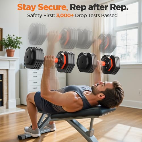 5-in-1 Adjustable Dumbbell Set with Storage Box & Non-Slip Grip