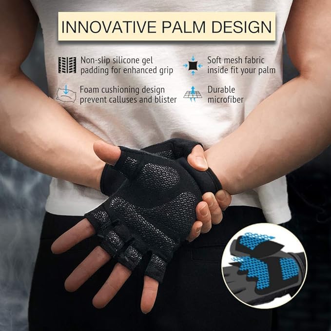 Breathable Workout Gloves for Weightlifting, Cycling & Training