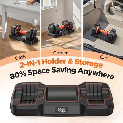 5-in-1 Adjustable Dumbbell Set with Storage Box & Non-Slip Grip