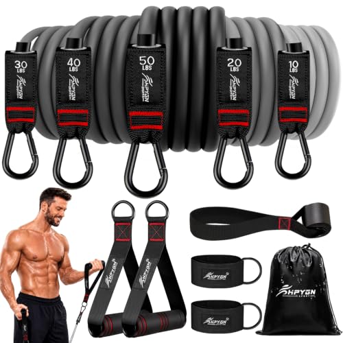 150 lb Resistance Band Set with Handles for Home Workouts