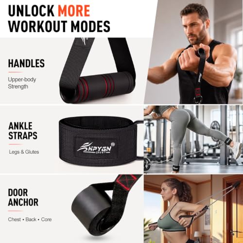 150 lb Resistance Band Set with Handles for Home Workouts