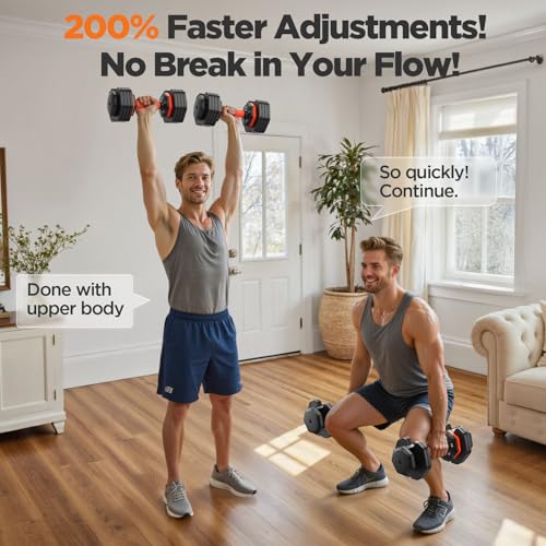 5-in-1 Adjustable Dumbbell Set with Storage Box & Non-Slip Grip