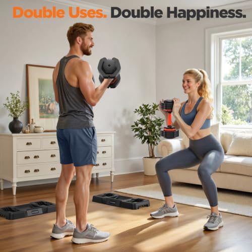 5-in-1 Adjustable Dumbbell Set with Storage Box & Non-Slip Grip