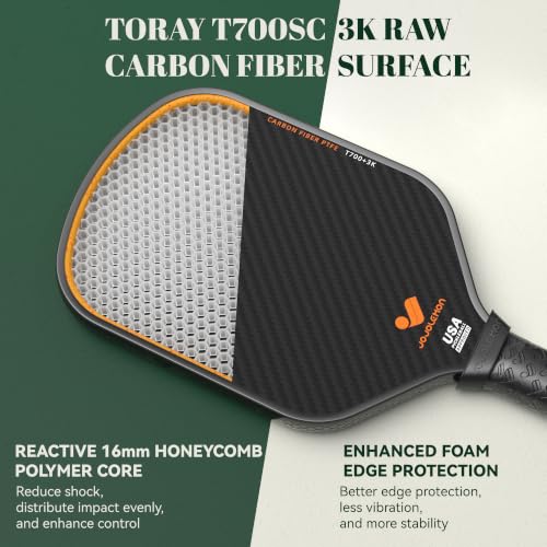 16mm Carbon Fiber Pickleball Paddle for Spin & Control