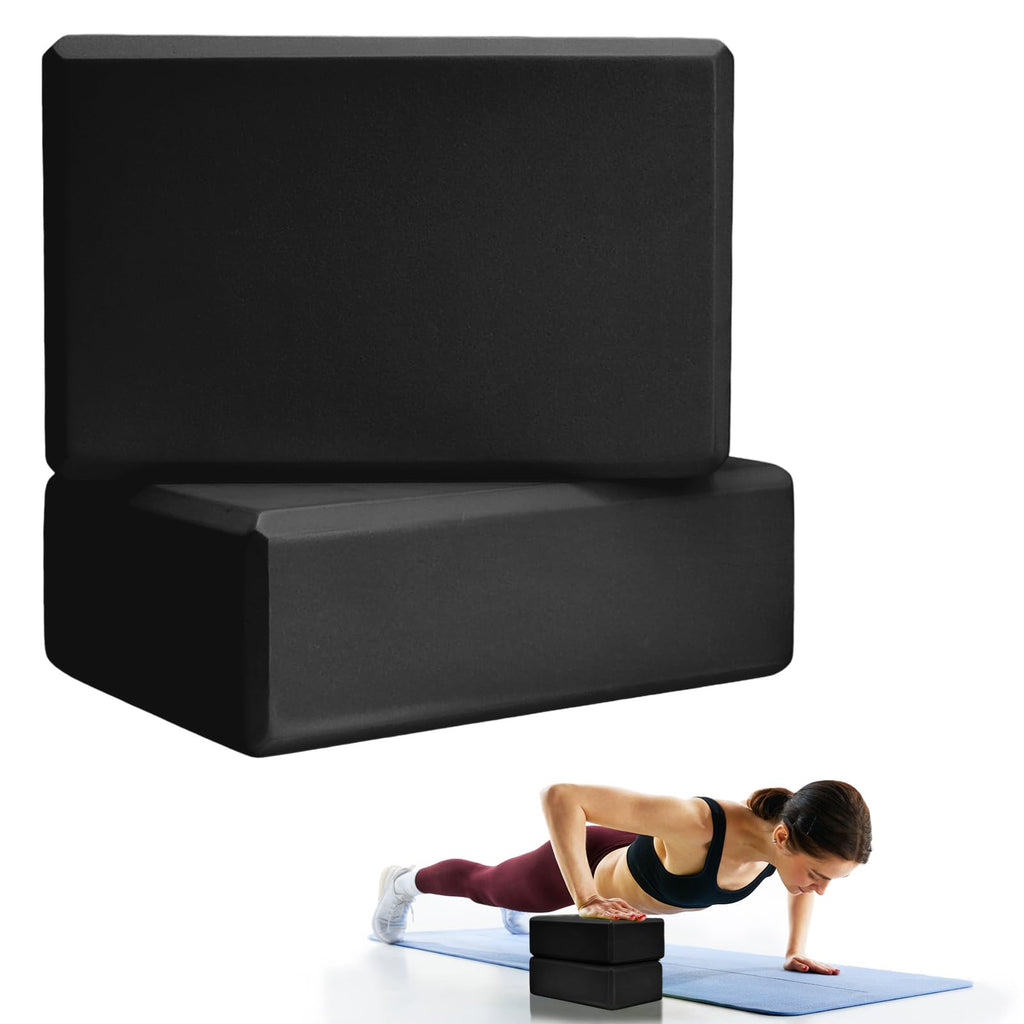 2-Pack 9 x 6 x 3-Inch Foam Yoga Blocks for Pilates & Stretching