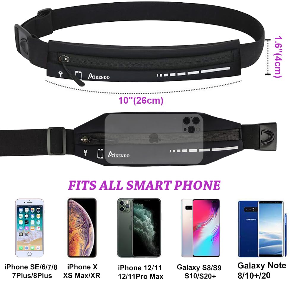 Slim Running Waist Belt with Phone Holder for Men & Women