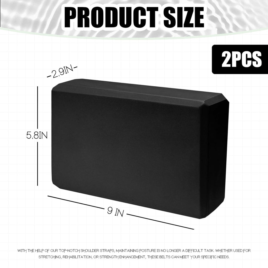 2-Pack 9 x 6 x 3-Inch Foam Yoga Blocks for Pilates & Stretching