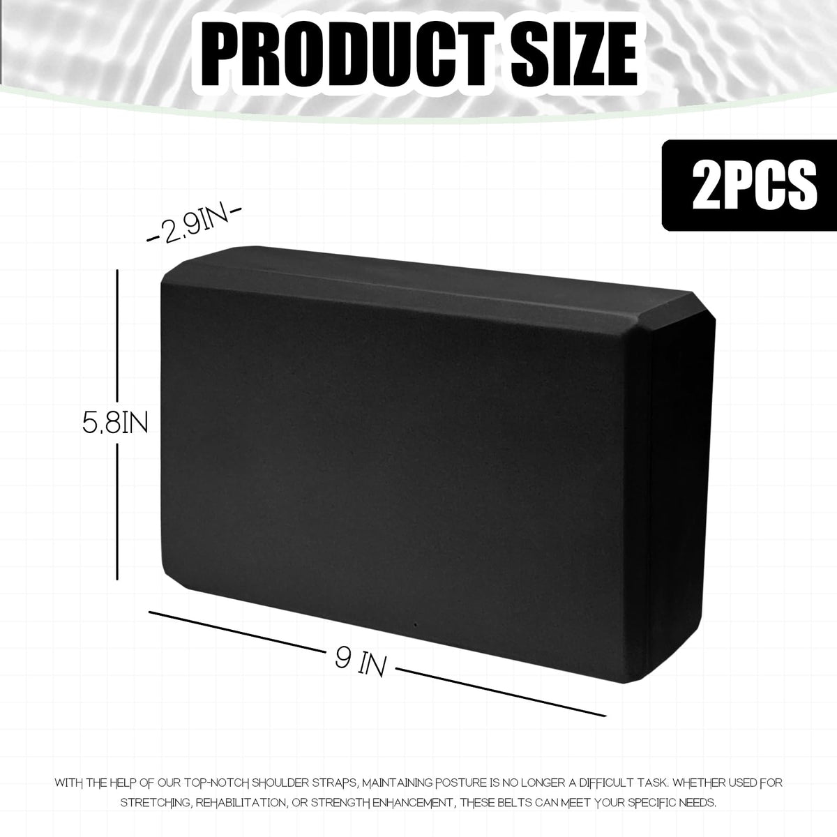 2-Pack 9 x 6 x 3-Inch Foam Yoga Blocks for Pilates & Stretching
