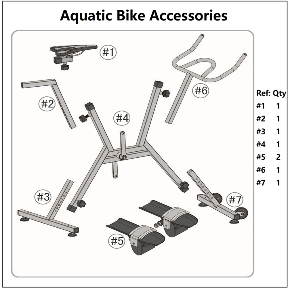 316L Stainless Steel Aquatic Bike for Pool Fitness Exercise