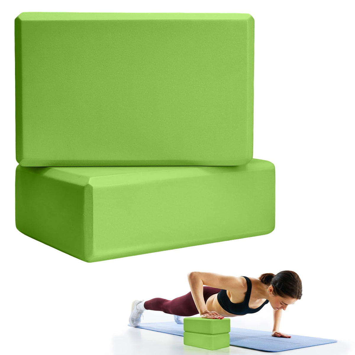 2-Pack 9 x 6 x 3-Inch Foam Yoga Blocks for Pilates & Stretching