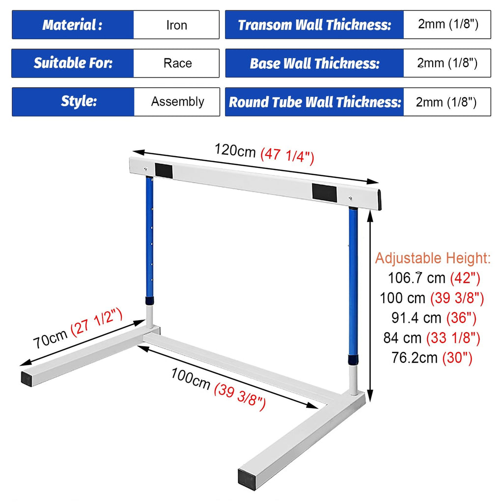 30–42 Inch Adjustable Hurdles for Athletic Speed Training