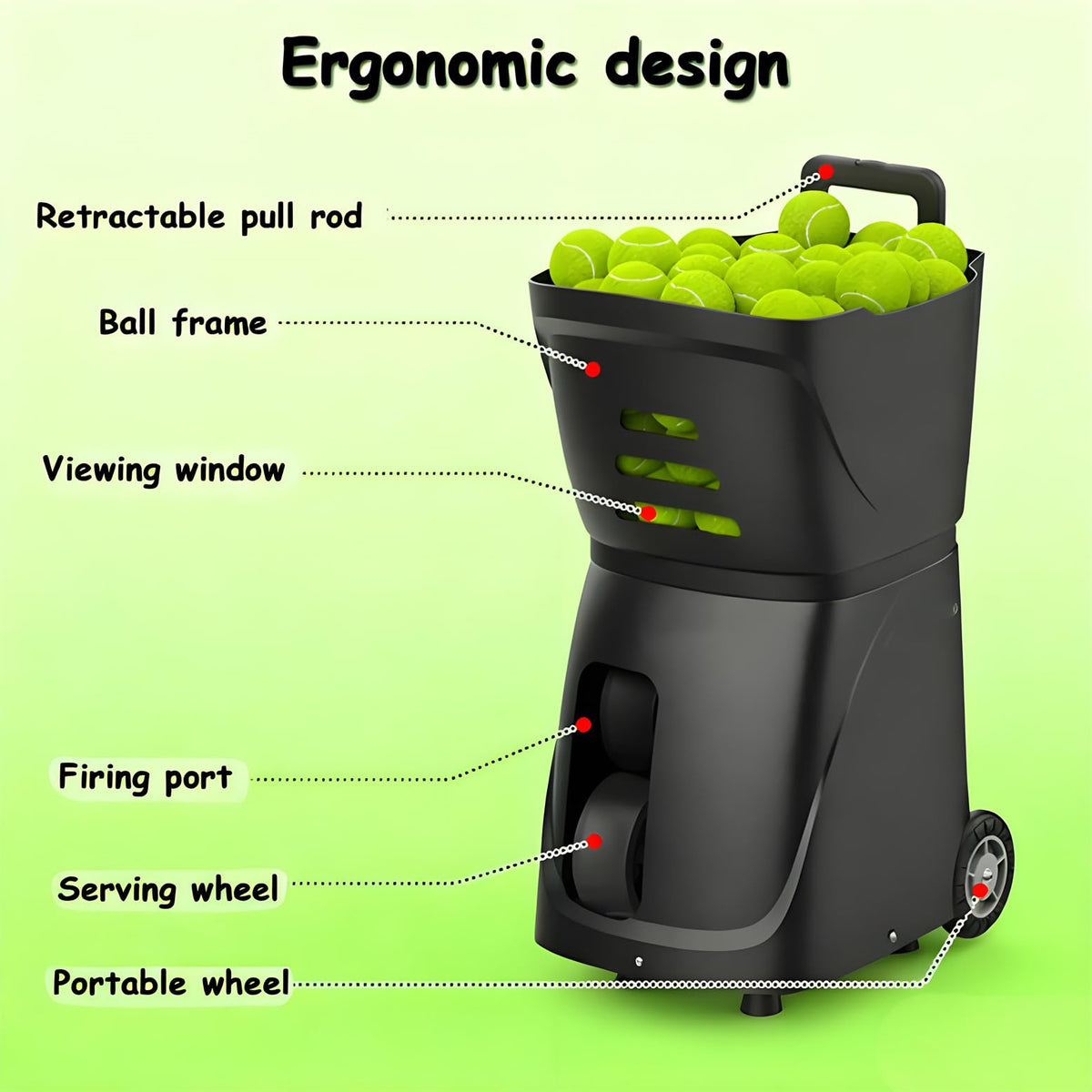 Automatic Tennis & Pickleball Ball Machine with Remote Control