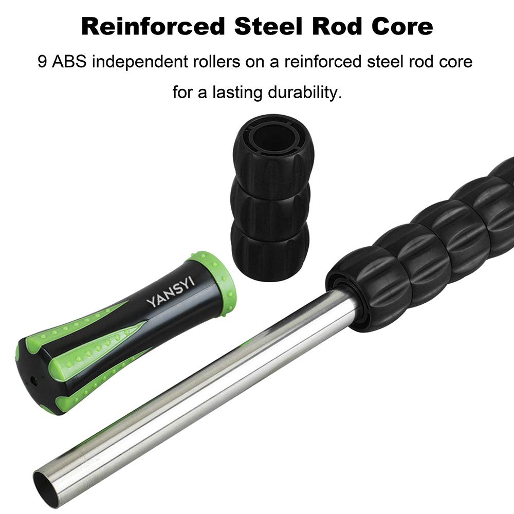 9-Roller Deep Tissue Massage Stick for Muscle Recovery