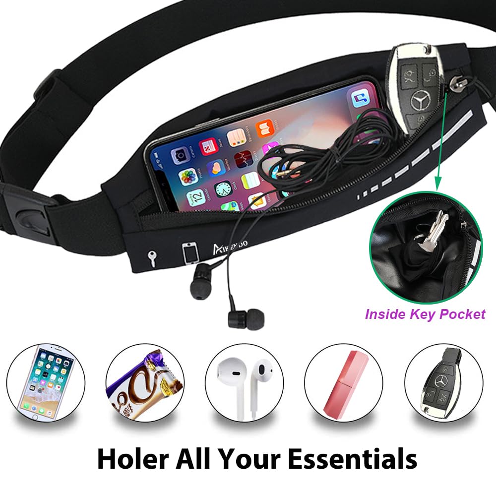 Slim Running Waist Belt with Phone Holder for Men & Women