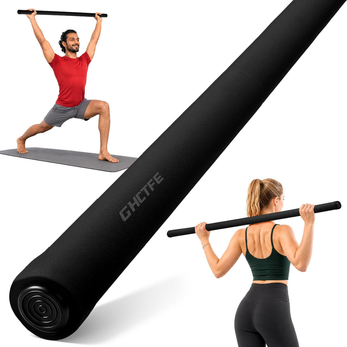 Adjustable Yoga Mobility Stick for Stretching & Balance Training