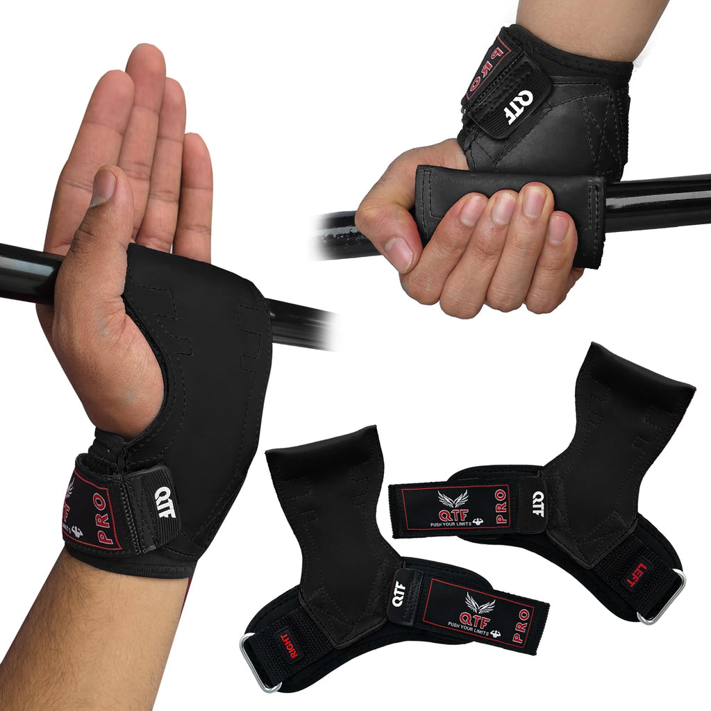 Padded Weightlifting Grips & Wrist Straps for Heavy Lifting