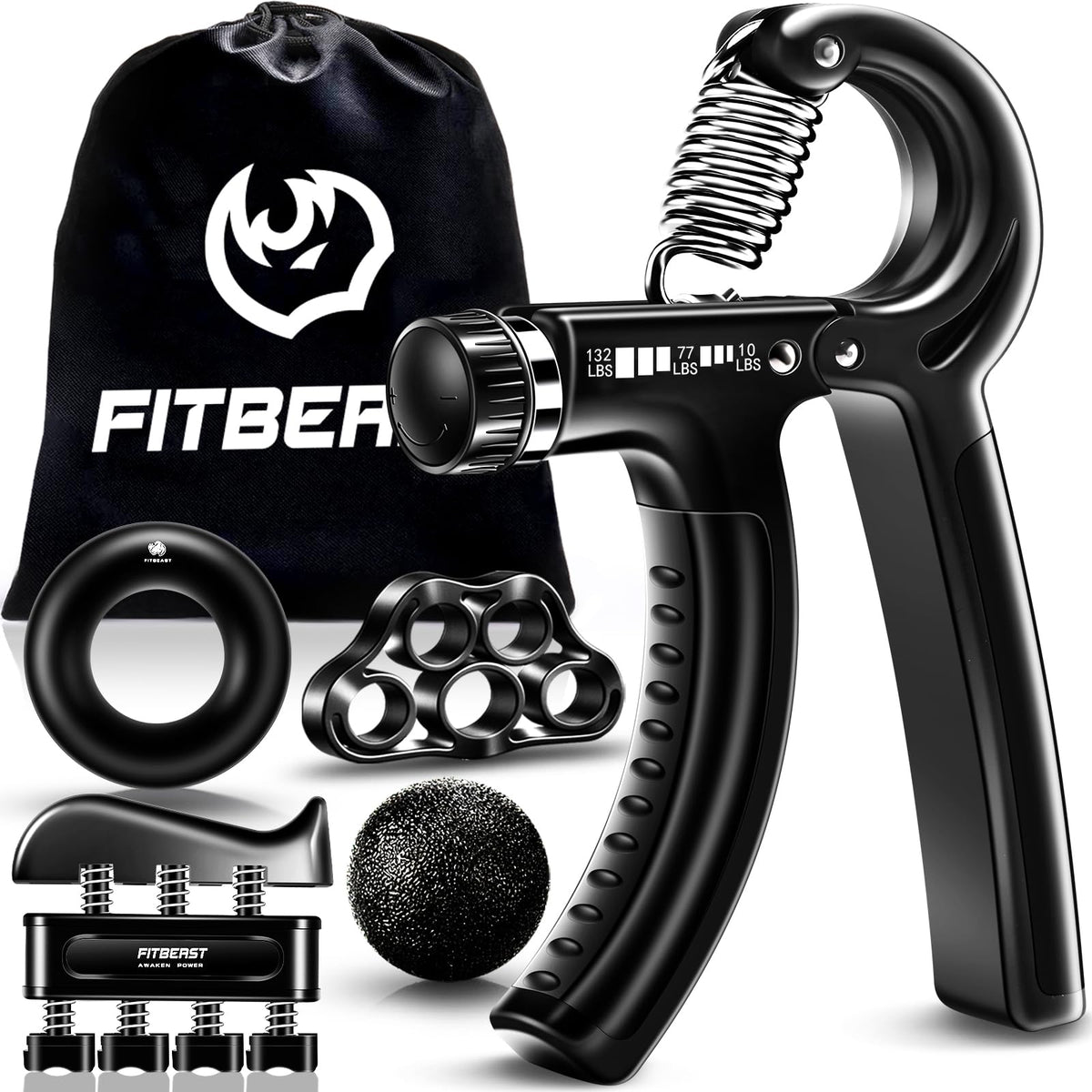 5-Pack Adjustable Hand Grip & Forearm Strengthener Kit