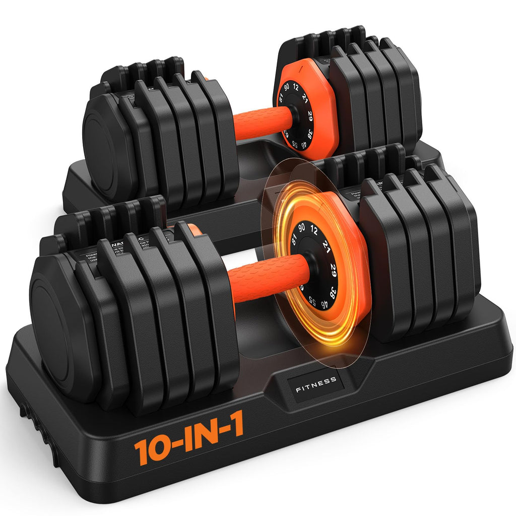 5-in-1 Adjustable Dumbbell Set with Storage Box & Non-Slip Grip