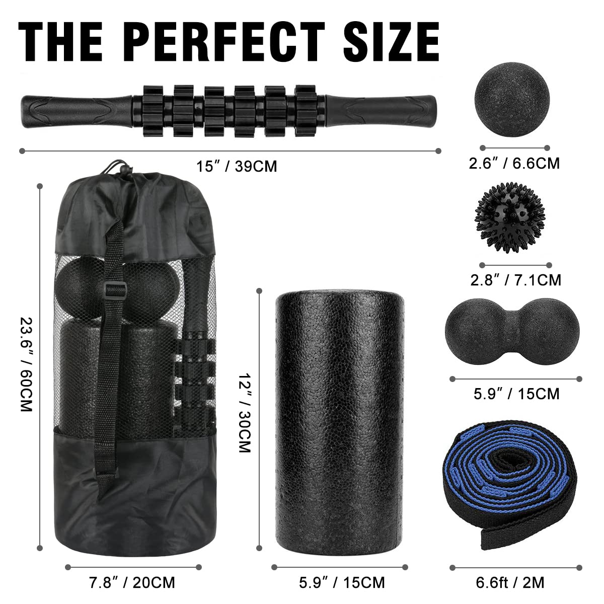 High-Density Foam Roller Set with Massage Stick & Balls