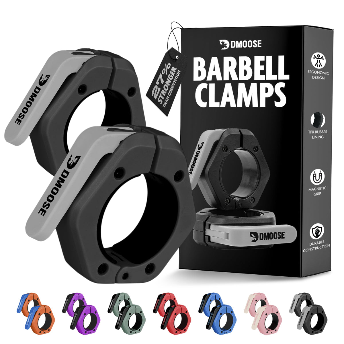2-Inch Quick-Release Barbell Collars for Weightlifting – Pair