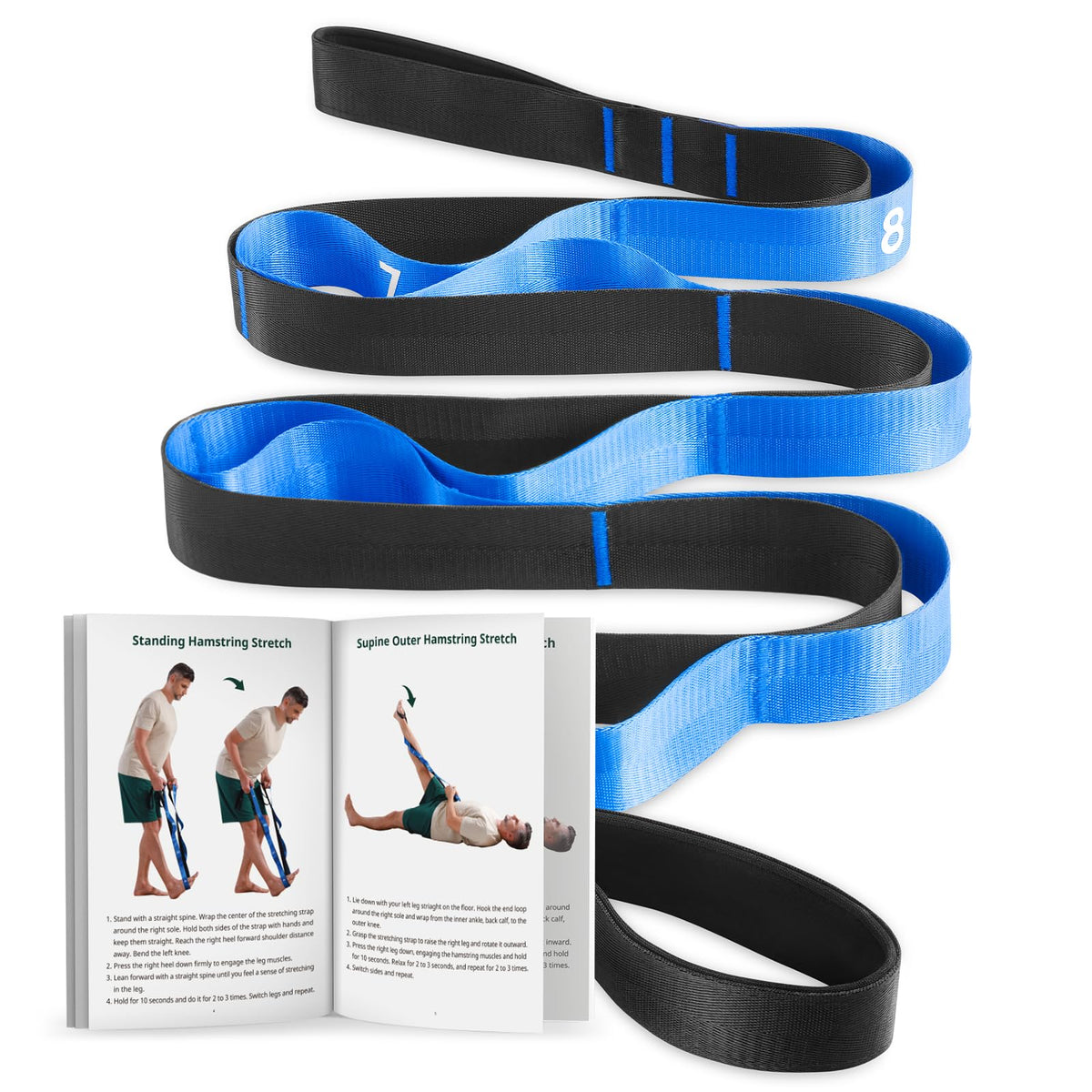 Looped Stretching Strap for Yoga, Exercise & Flexibility Training