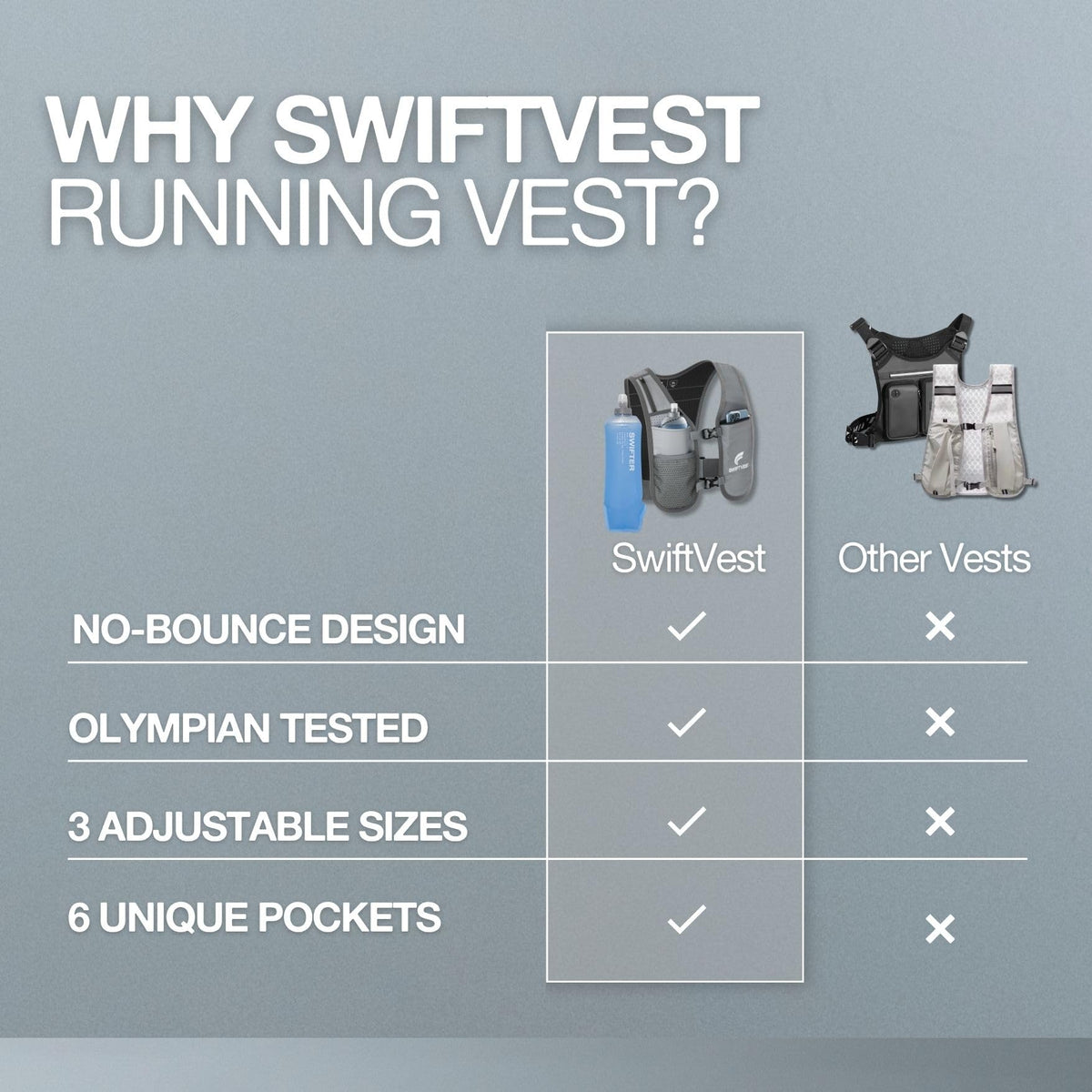 Reflective Running Hydration Vest with 500ml Water Bottle