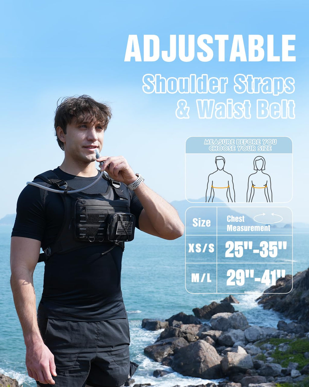 Lightweight Running Hydration Vest with 2L Water Bladder