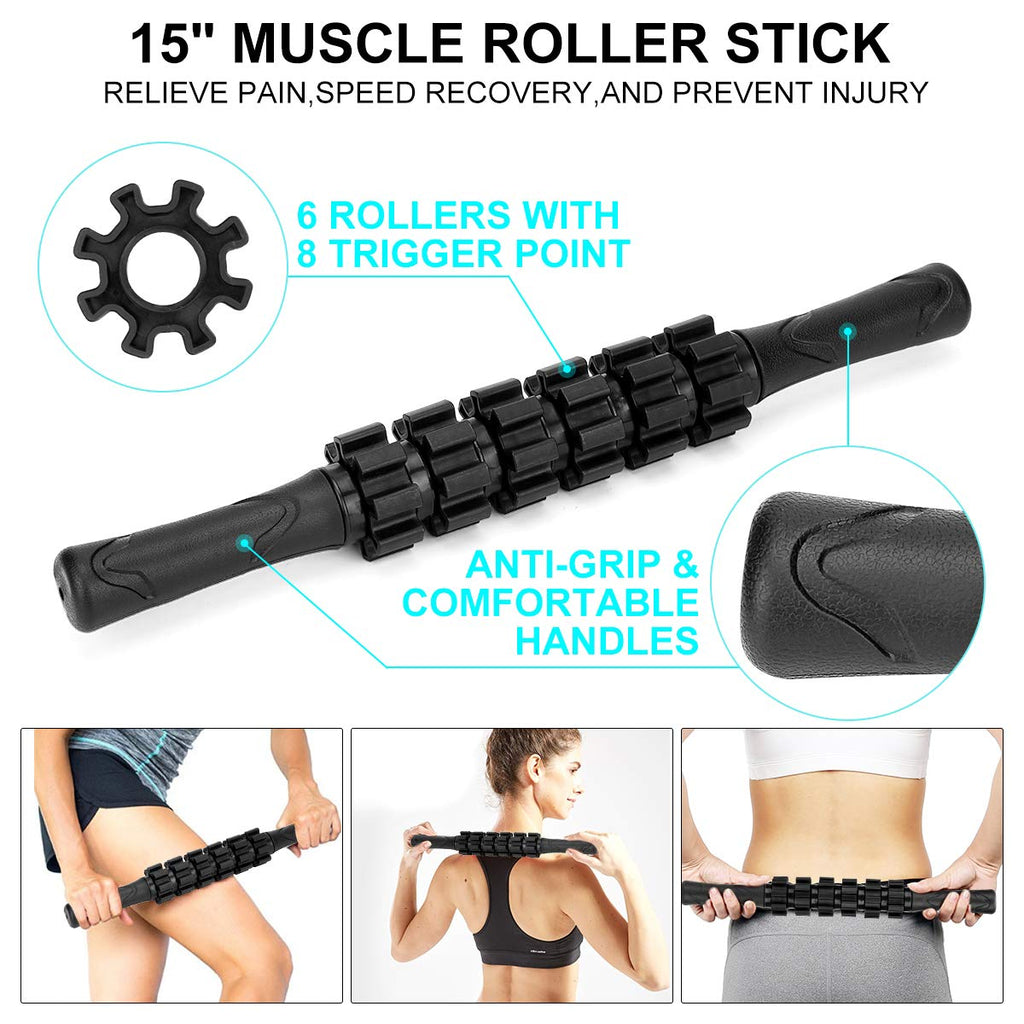 High-Density Foam Roller Set with Massage Stick & Balls
