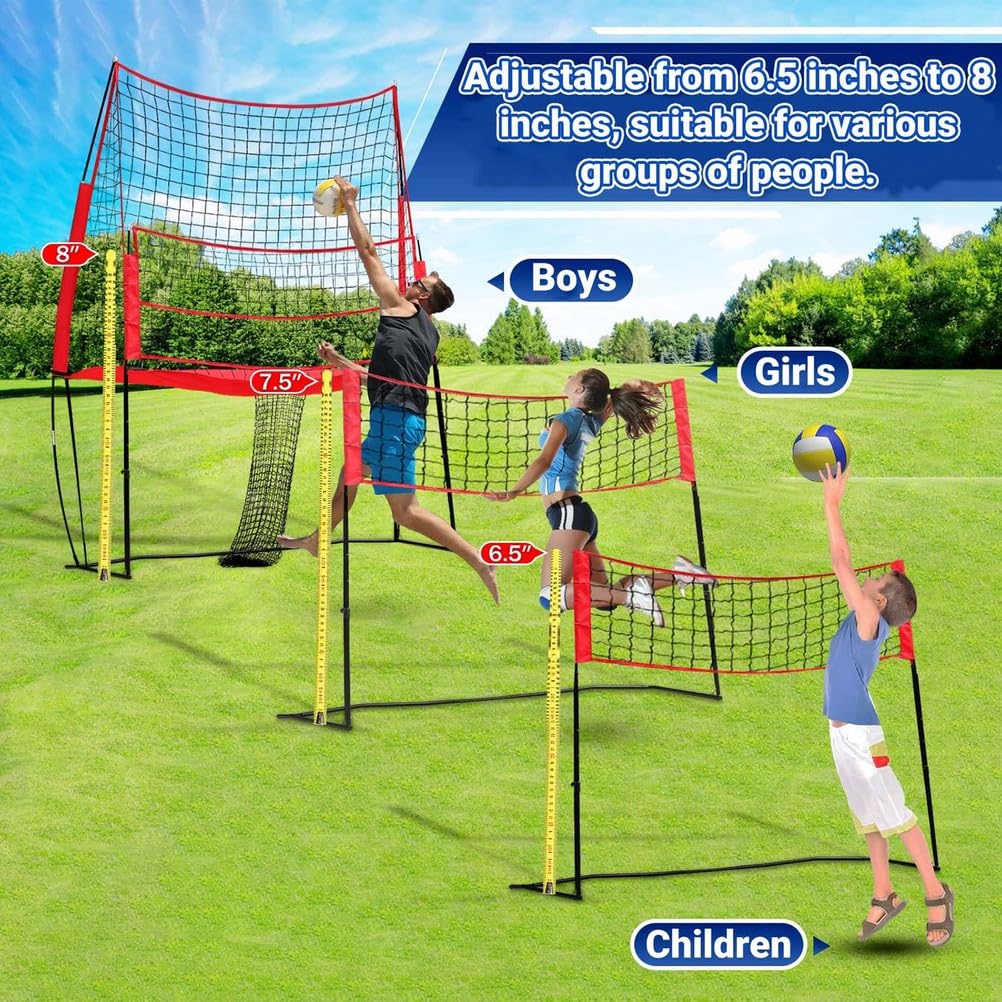 Adjustable Volleyball Training Net with Ball Return System