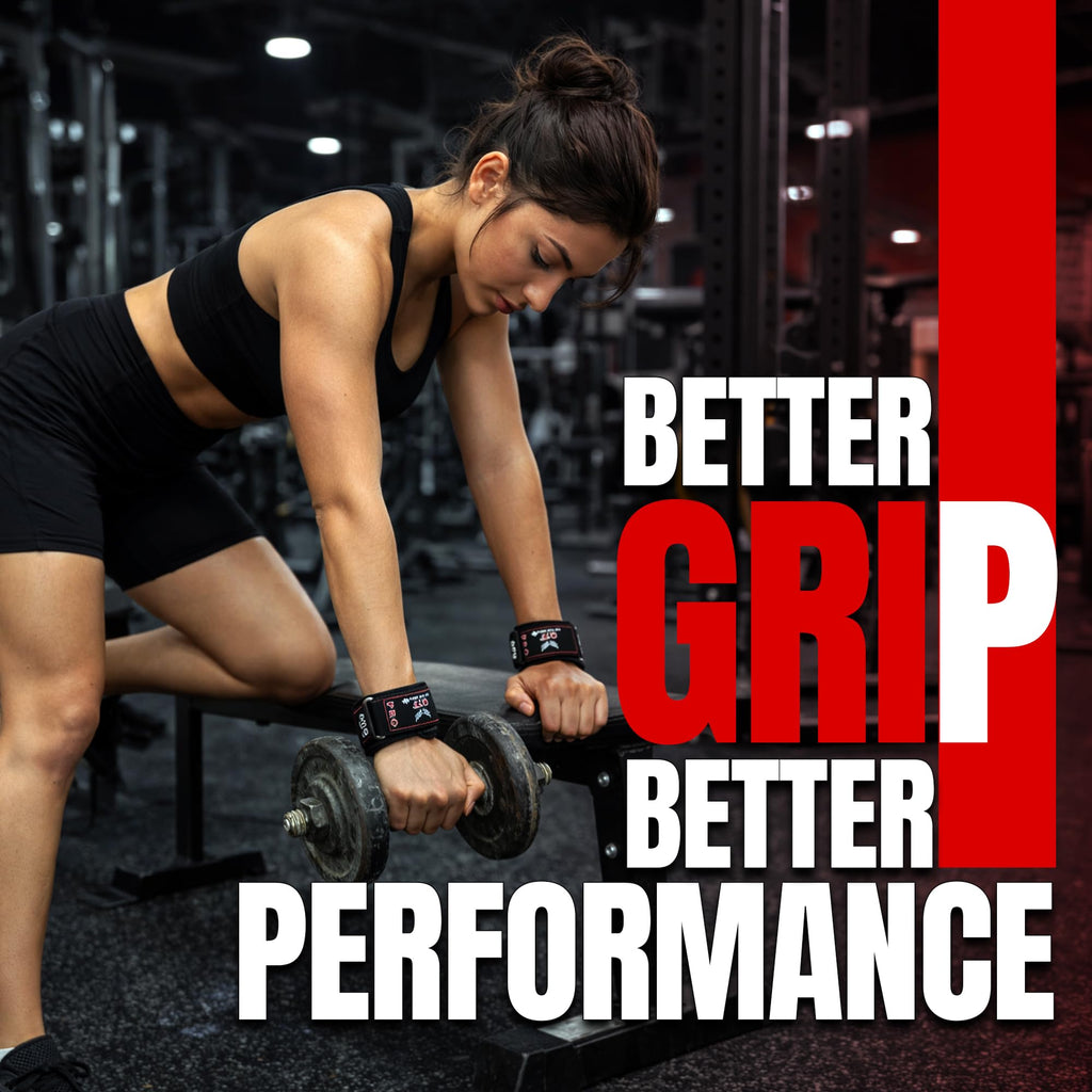 Padded Weightlifting Grips & Wrist Straps for Heavy Lifting