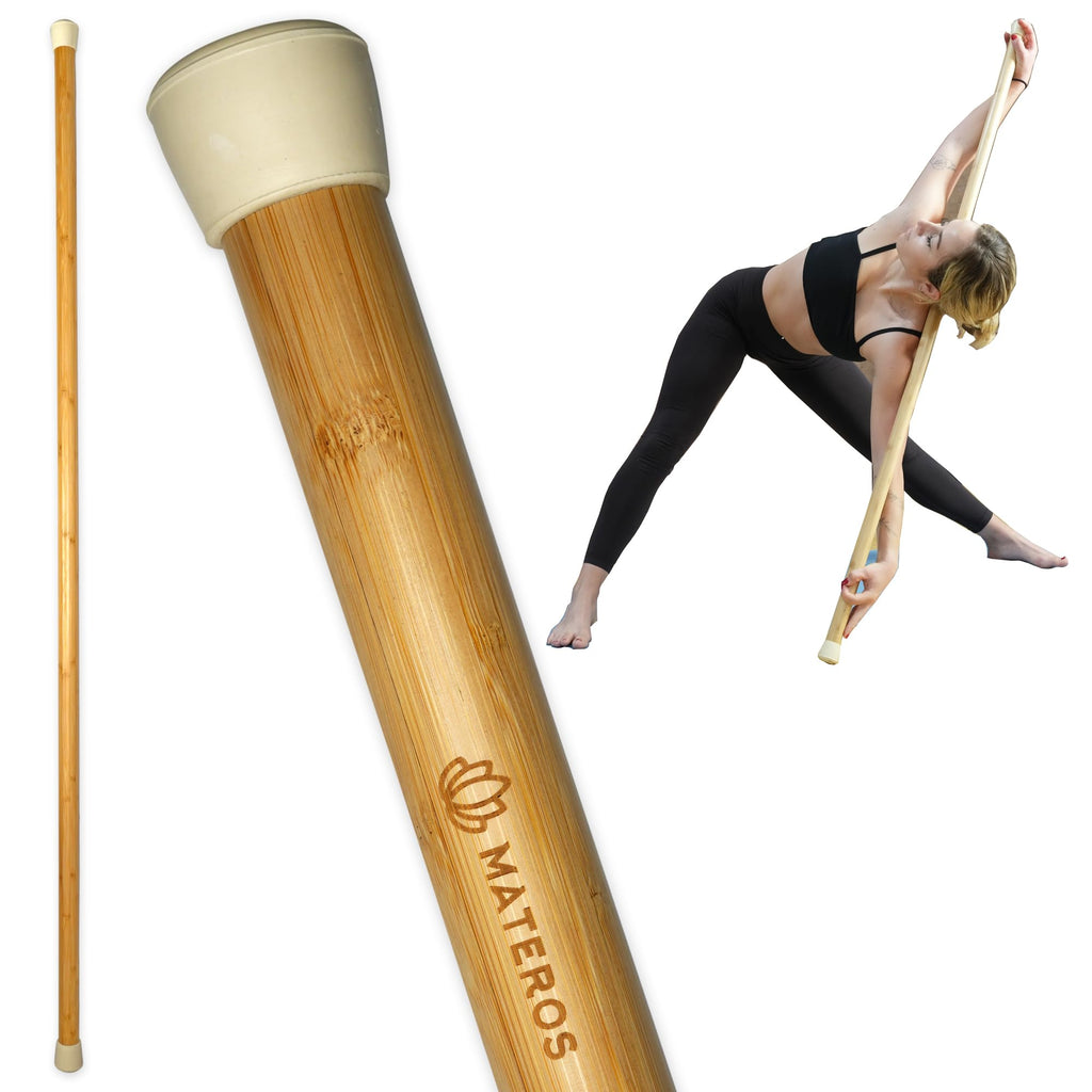 5ft Natural Bamboo Yoga Stick for Mobility & Stretching