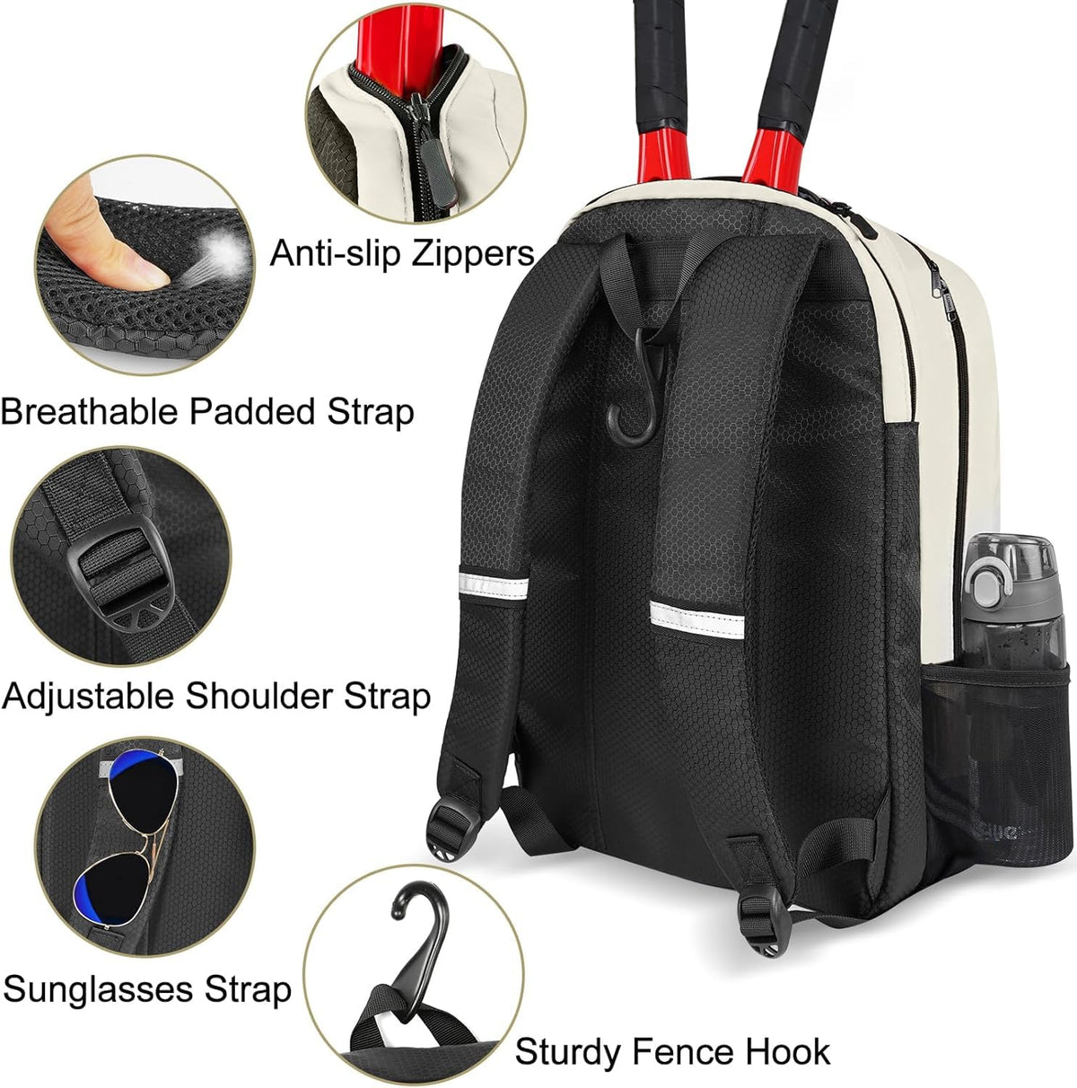 Tennis Backpack for Men & Women with 2-Racket Capacity