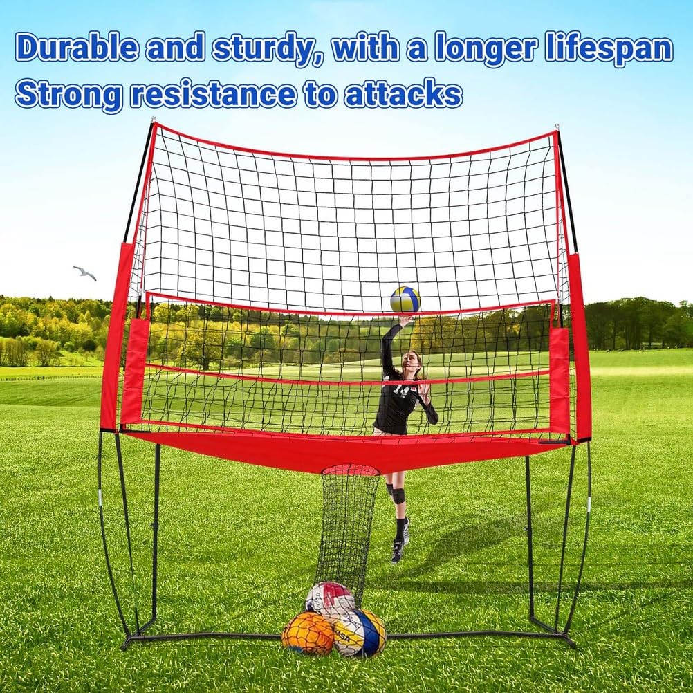Adjustable Volleyball Training Net with Ball Return System