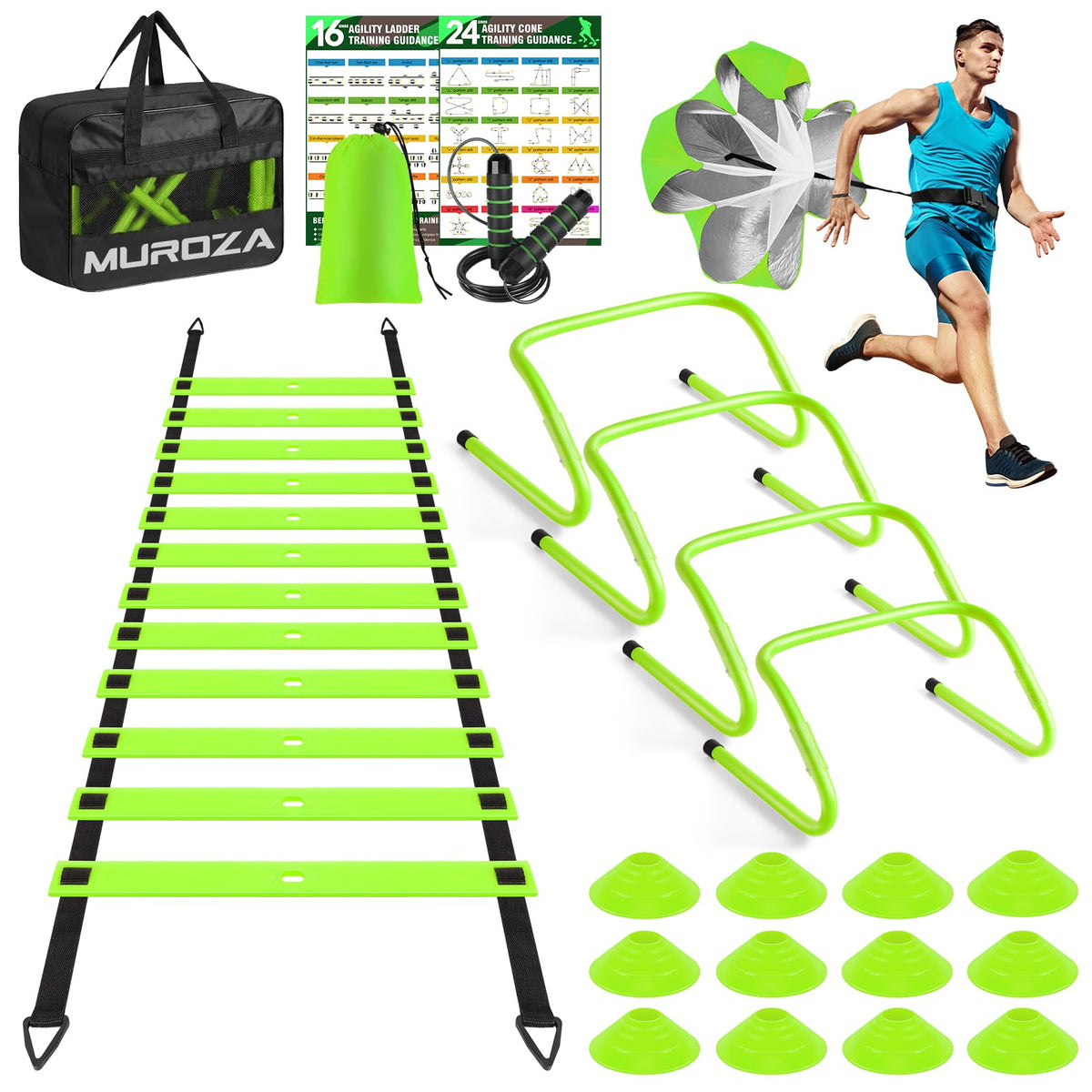 20ft Agility Speed Ladder for Athletic Training & Drills