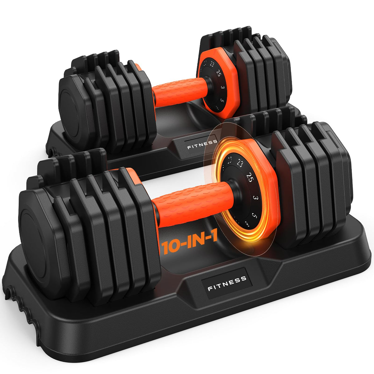 5-in-1 Adjustable Dumbbell Set with Storage Box & Non-Slip Grip