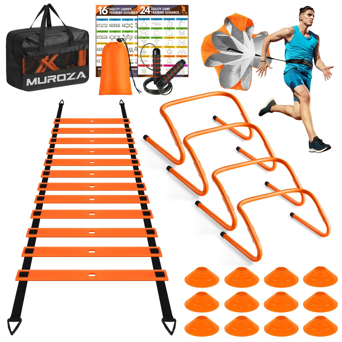 20ft Agility Speed Ladder for Athletic Training & Drills