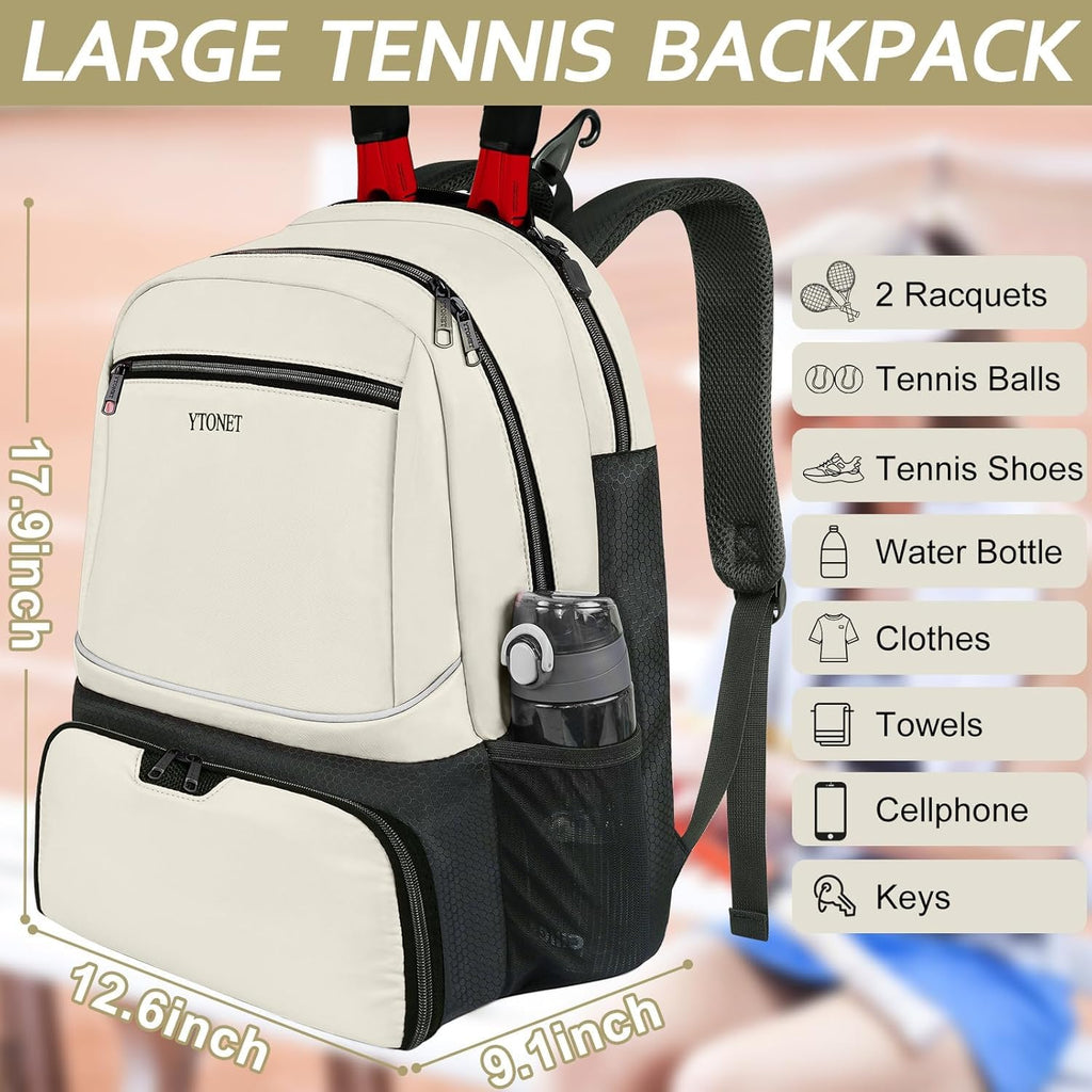 Tennis Backpack for Men & Women with 2-Racket Capacity