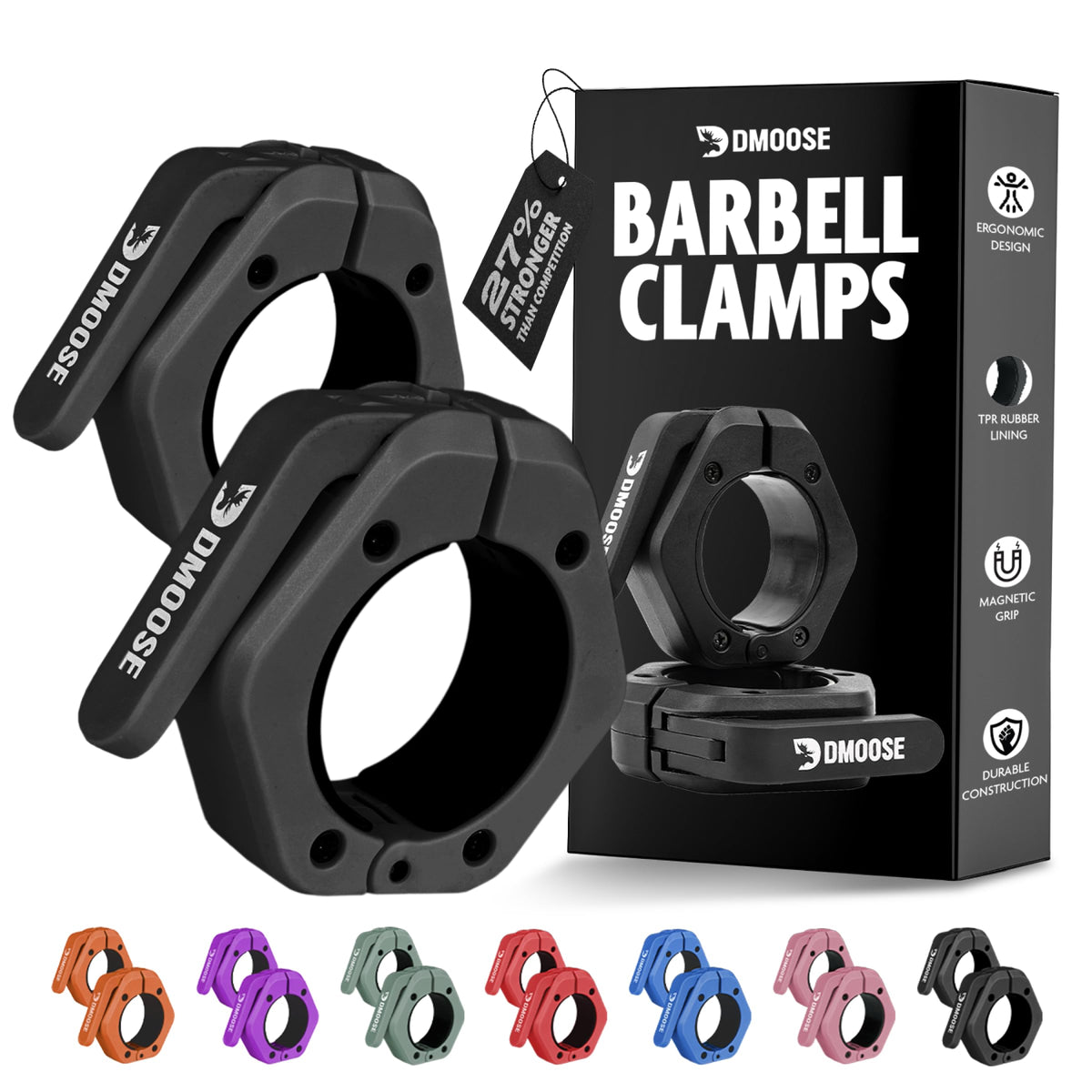 2-Inch Quick-Release Barbell Collars for Weightlifting – Pair
