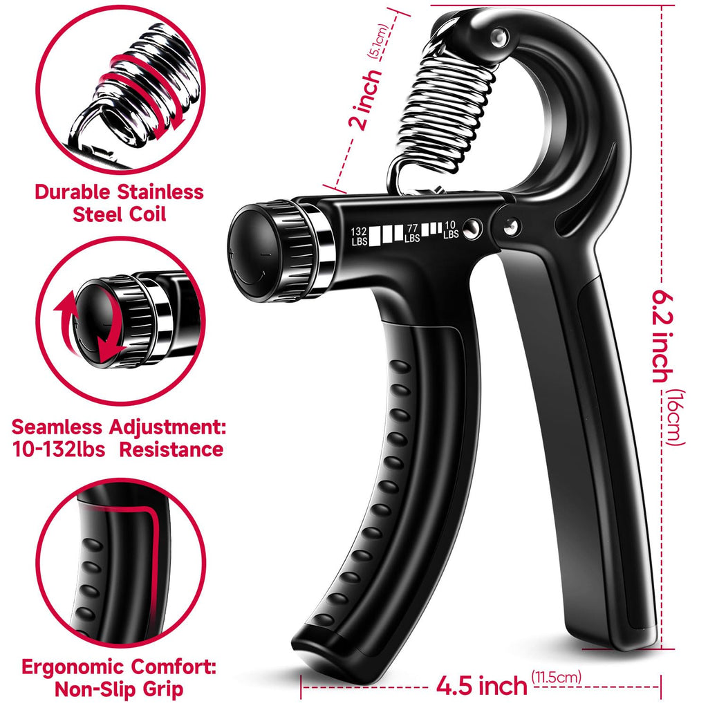 5-Pack Adjustable Hand Grip & Forearm Strengthener Kit