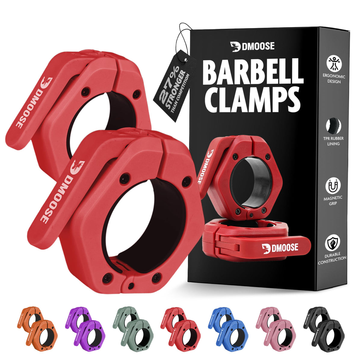 2-Inch Quick-Release Barbell Collars for Weightlifting – Pair