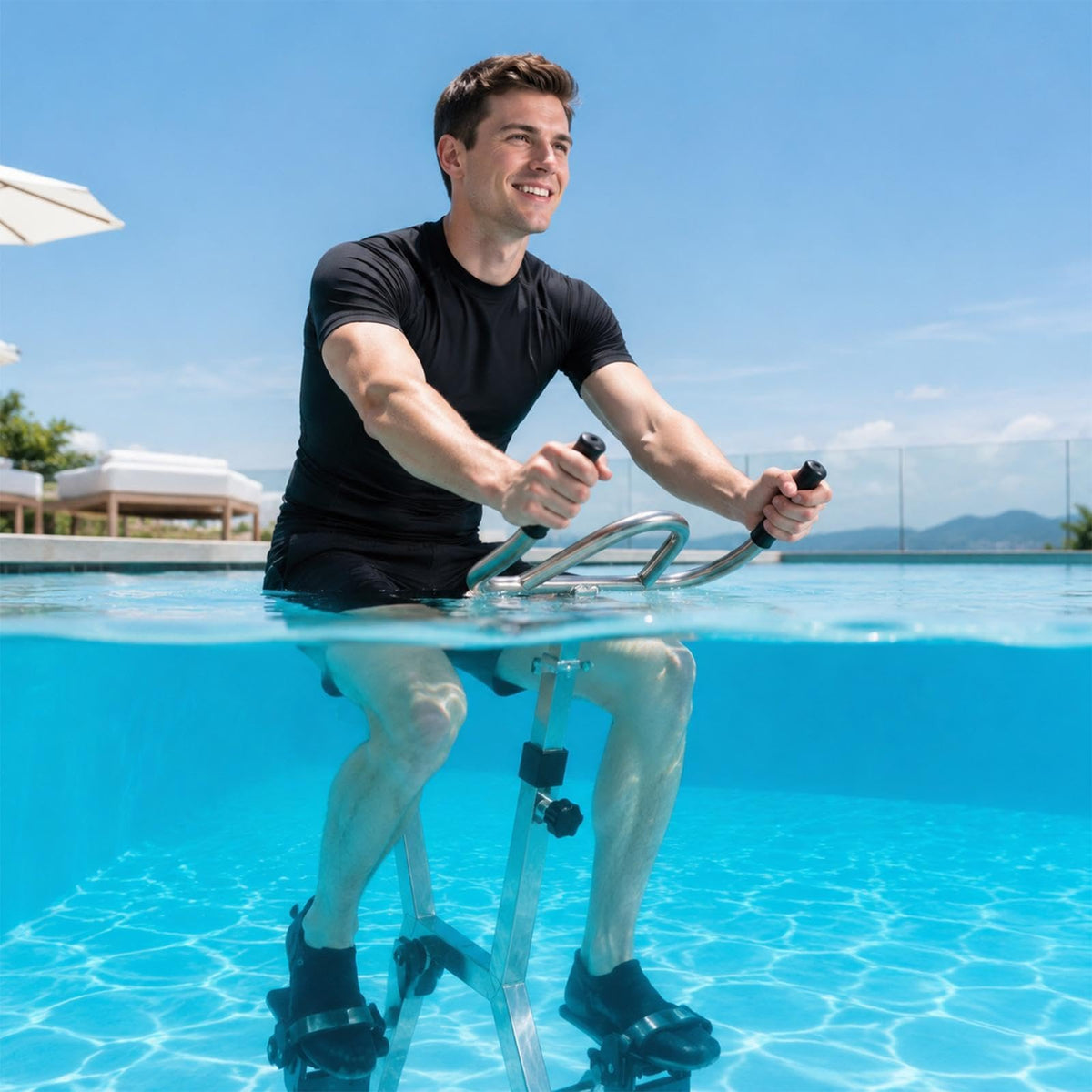 Underwater Aquatic Bicycle with Resistance for Pool Fitness
