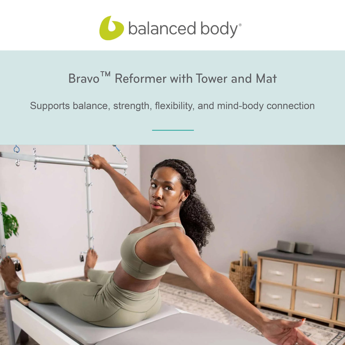Pilates Reformer Machine with Tower & Mat for Full-Body Training
