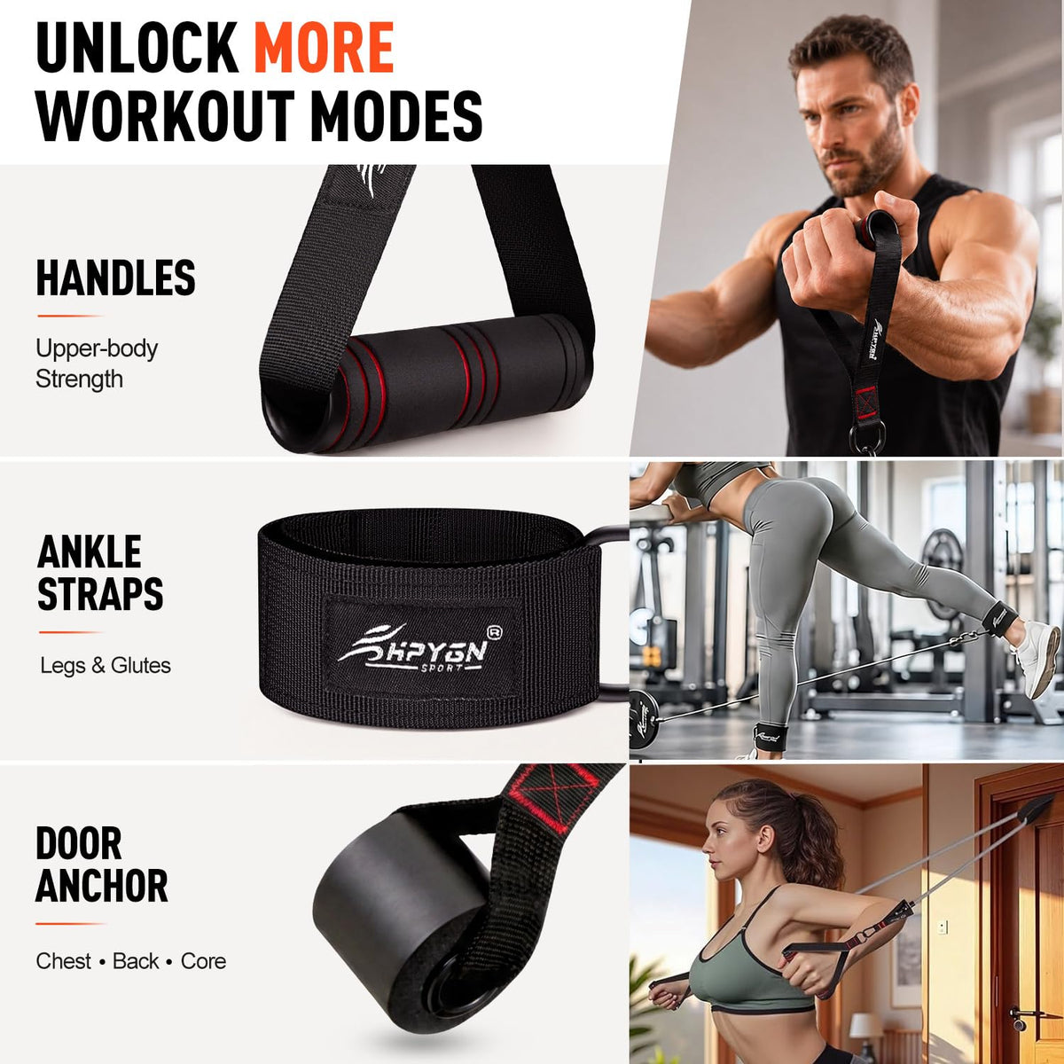 150 lb Resistance Band Set with Handles for Home Workouts