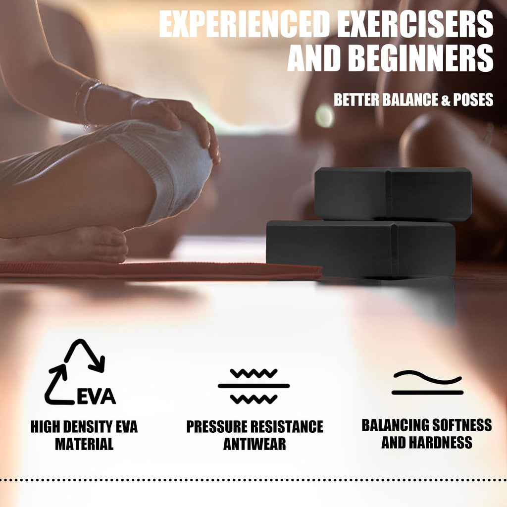 2-Pack 9 x 6 x 3-Inch Foam Yoga Blocks for Pilates & Stretching