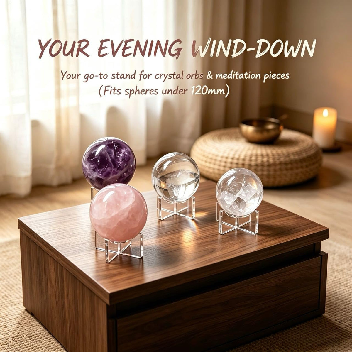 Acrylic Basketball Display Stand & Sports Ball Holder Set