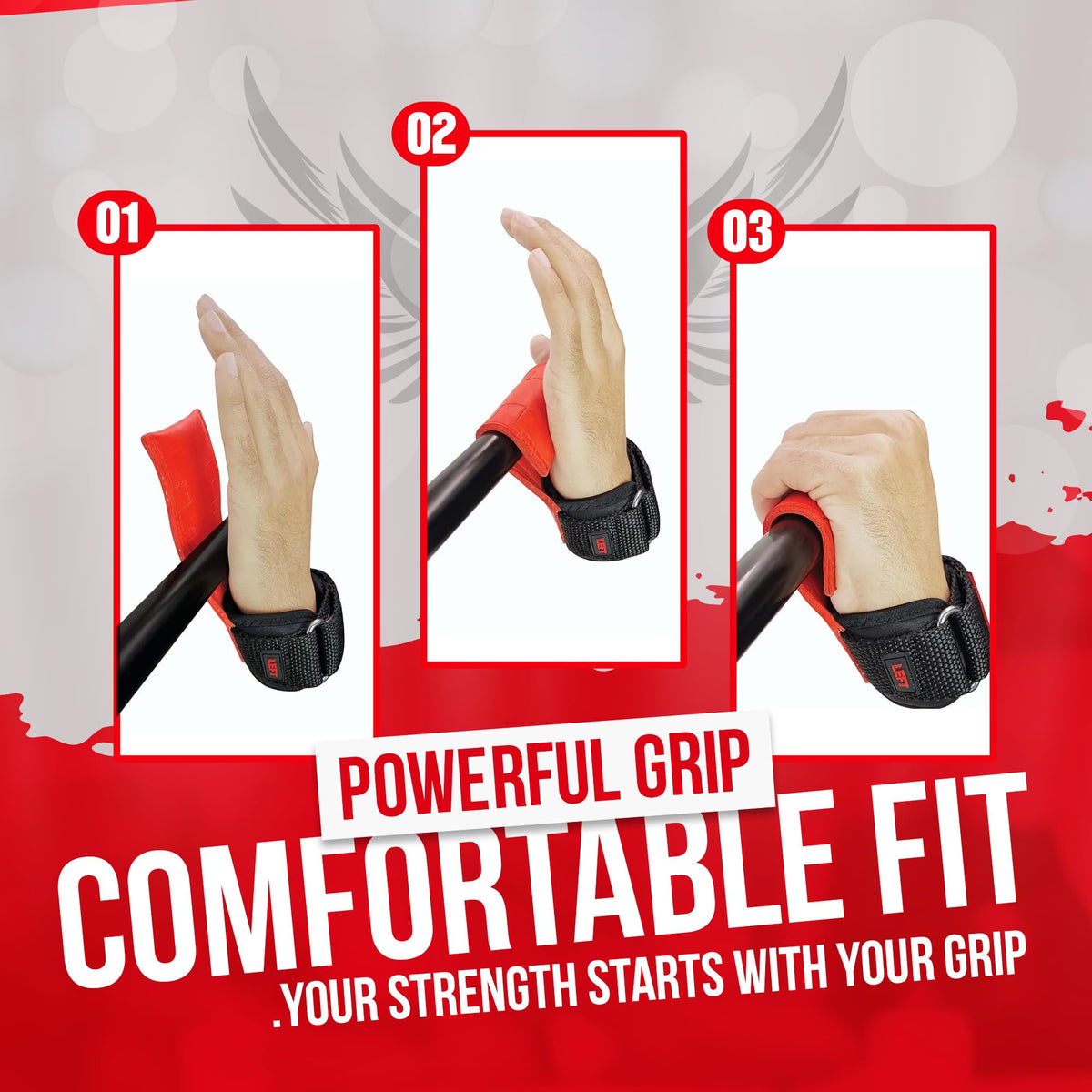 Padded Weightlifting Grips & Wrist Straps for Heavy Lifting